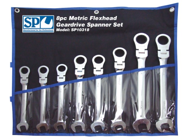 SP - SPANNER SET FLEXHEAD GEARDRIVE ROE METRIC 8PC 